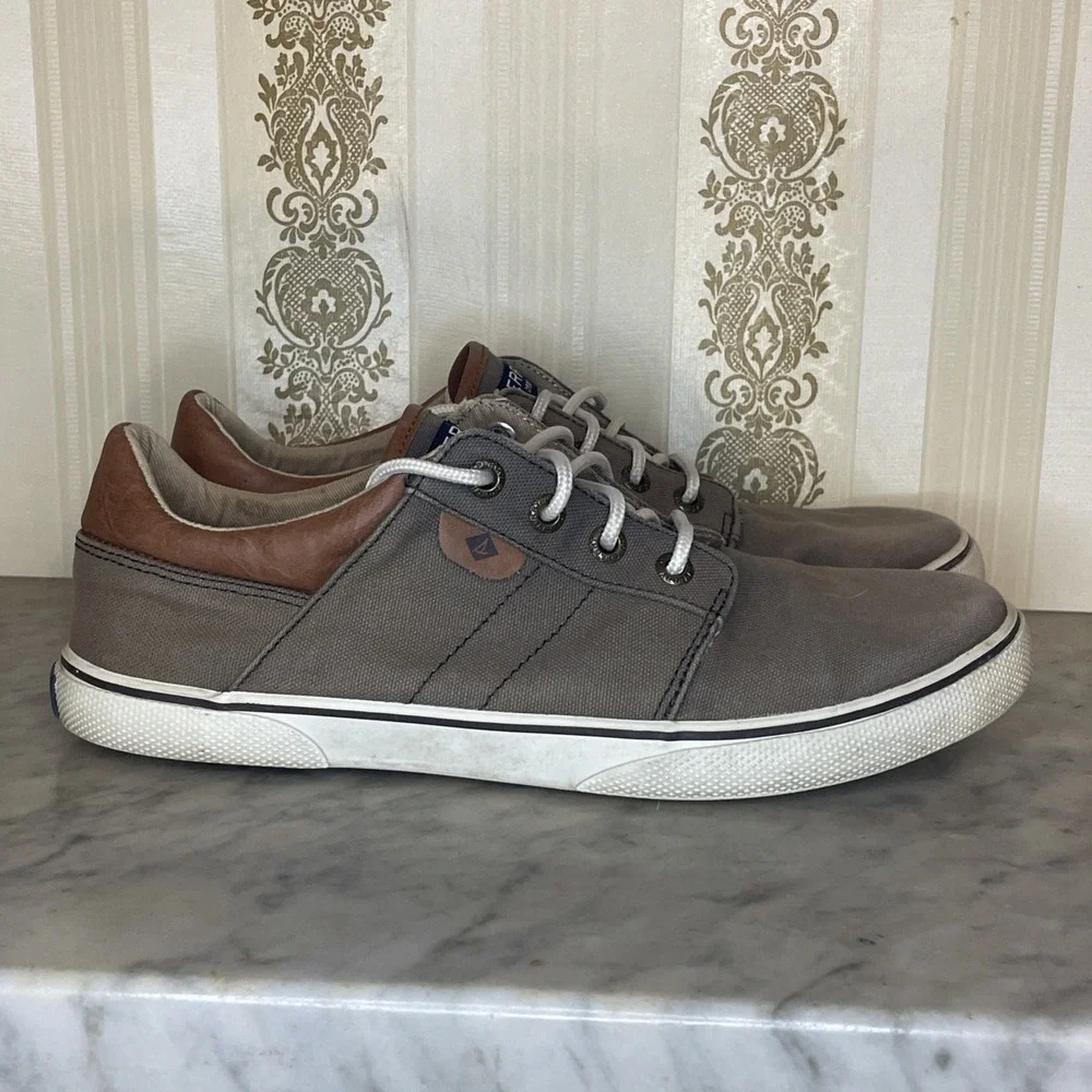 Sperry Taupe Canvas Shoe Women's‎ Size 6 Brown Leather Trim | Simple Clean Core